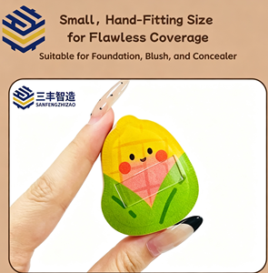 SANFENGZHIZAO Ensemble de 3 éponges de maquillage en forme de maïs, douces, pour fond de teint, avec étui de rangement, utilisation sèche et humide - Product Image 4