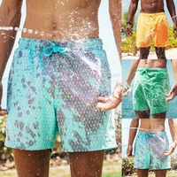 Bañador de verano 2023 para hombre, pantalones de playa que cambian de Color sensibles a la temperatura con estampado de leopardo, traje de baño que cambia de Color