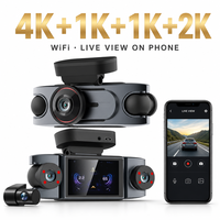 Caméra de véhicule 4K à couverture complète 4 canaux 360° °   Caméra embarquée 4 voies avec vue panoramique 4K+1080Px3, WiFi6 5G, GPS et vision nocturne IR