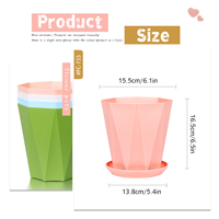 Pots de fleurs en plastique modernes et contemporains avec trous de drainage pour une utilisation en intérieur/extérieur, jardinières de bureau durables, minimalistes, capacité de 1,32 L