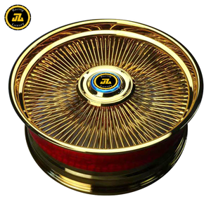 Rueda de alambre de radios personalizada JZ109, pulido de cromo dorado/plateado para coche antiguo <span class=keywords><strong>Cadillac</strong></span> Lowrider Vintage, 100/140/180 - Product Image 2