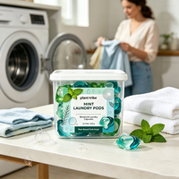 Capsules de lessive solubles à la menthe poivrée, parfum menthe fraîche, nettoyage en profondeur, élimination des taches, parfum longue durée, perles de lessive