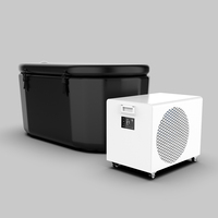 Baignoire Mobile Gonflable Bain de Glace Noire Récupération Baril Cold Plunge Pod Baignoires Baignoire Pliante en Plastique Baignoires Portables pour Adultes
