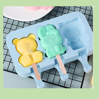 Dessin animé carré crème glacée Popsicle moule en Silicone de qualité alimentaire glaçon et boîte modèle Logo personnalisé pour la nourriture faite maison