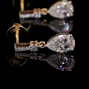 2 Ct. Cada pendiente de gota de diamante en forma de pera - Product Image 4