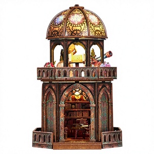 Modèle de puzzle 3D en bois à assembler : Observatoire DIY Hut, étagère architecturale, jouet de construction, cadeau d'anniversaire - Product Image 3