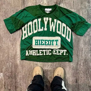 Мужская спортивная футболка-джерси с <span class=keywords><strong>V</strong></span>-образным вырезом, из сетчатой ткани, с аппликацией и вышивкой, быстросохнущая, оверсайз, с полиэстеровыми вставками, для баскетбола - Product Image 2