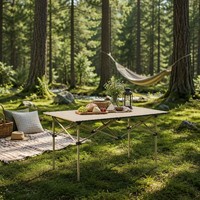 Table pliante moderne XL en acier carbone ultralégère pour camping, pique-nique, barbecue – Mobilier d'extérieur pliable