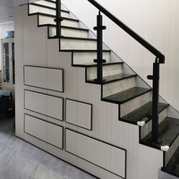 Rampe en verre trempé en acier inoxydable personnalisable, tube carré/rond, pour escalier, balcon, villa - Résistant à l'eau, moderne