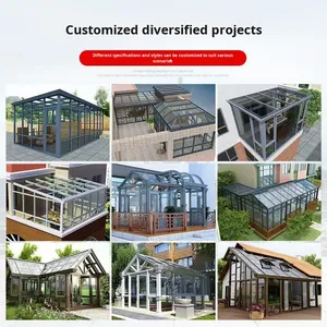 Villa de luxe personnalisée en aluminium, véranda extérieure, jardin, style européen, verre trempé translucide isolé, <span class=keywords><strong>triangle</strong></span> - Product Image 4