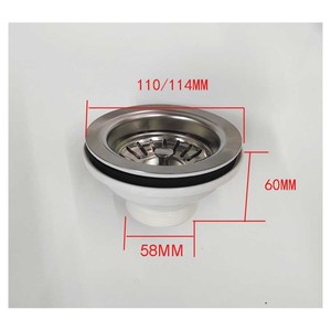 Kit de residuos de fregadero de acero inoxidable de buena calidad, colador de fregadero de cerámica, drenaje de color <span class=keywords><strong>cromado</strong></span> para fregadero de cocina - Product Image 1