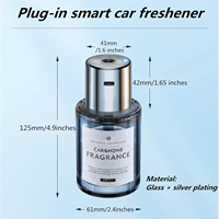 Diffuseur de parfum pour voiture 160 ml, rechargeable par USB, pour porte-gobelet, pulvérisateur ultrasonique d'huiles essentielles, bouteille en verre, lumière d'ambiance