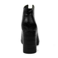 Bottines à talons design sexy pour femmes, bottines noires croco pu, bout pointu, chaussures personnalisables pour femmes