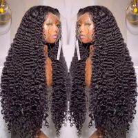 Perruques en cheveux humains bouclés birmans à 250 % de densité, perruques en cheveux humains bouclés en spirale vietnamiennes, perruques en cheveux humains bouclés cambodgiens à ondulations naturelles avec dentelle frontale 13x6