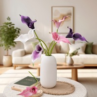 Branches de fleurs artificielles Calla Lily et Taro faites à la main, grand format, pour la décoration de la maison, des hôtels, des textiles d'ameublement et des mariages