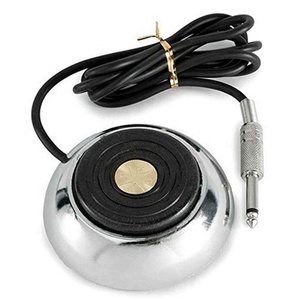 DAYSHOW dövme makinesi ayak Pedal anahtarı paslanmaz çelik yuvarlak dövme ayak pedalı ekipman güç kaynağı aksesuarları - Product Image 2