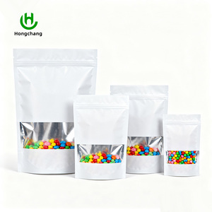 Tùy chỉnh Ziplock in túi nhôm trắng đứng lên bao bì túi với cửa sổ rõ ràng và logo dây kéo nhựa - Product Image 2