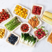 Bandeja de Comida Desechable CPLA, Ecológica, Rectangular, para Llevar, Platos Biodegradables para Frutas, Pescado y Carne