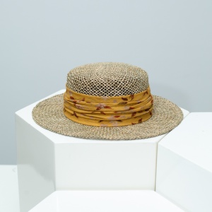 Sombrero de <span class=keywords><strong>Jazz</strong></span> de Paja Estilo Británico de Verano, 100% Hecho a Mano, con Encaje de Paja, Copa Plana, Unisex, Ajustable, para Fiestas, Viajes y Protección Solar - Product Image 3