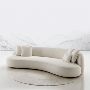 أريكة استقبال نصف دائرية بيضاء بسعر ترويجي من الشركة المصنعة المحترفة، مجموعة أرائك مريحة لغرفة المعيشة - Product Image 4