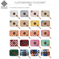 Sets de table multifonctionnels en cuir tissé vinyle, imperméables et résistants à la chaleur