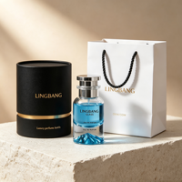 Flacon de parfum en verre minimaliste haut de gamme, élégant, à fond bombé et creux, avec pulvérisateur à pompe, 30ML 50ML 100ML, boîte d'emballage de luxe
