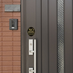No Solicting Sign Acrylic Black Gold Lettering Durable Door Window Accessory - Product Image 4