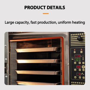 เตาอบไมโครเวฟแบบพาความร้อน 380V 10 ถาด สำหรับมืออาชีพ รุ่นใหม่ สำหรับอบพิซซ่า ครัวซองต์ พาย มัฟฟิน ขนมปัง แป้ง และน้ำ - Product Image 2