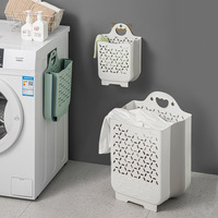 Panier à linge mural pliable en plastique, moderne et simple, pour salle de bain, chambre à coucher, buanderie, rangement des vêtements sales