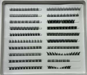 Kit d'extension de cils en grappes personnalisées à prix d'usine, pré-coupées, avec étiquette privée, pour pose DIY - Product Image 4