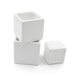 Fabbrica personalizzata all'ingrosso a buon mercato piccolo cubo <span class=keywords><strong>mini</strong></span> quadrato bianco ceramica succulenta fioriera vaso di fiori - Product Image 1