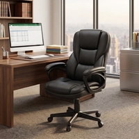 Chaise de bureau de direction pivotante moderne en cuir PU confortable, idéale pour le travail et le repos, en promotion