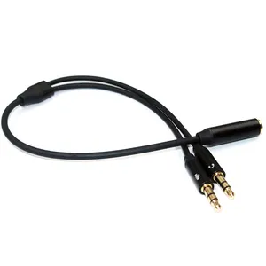 4pole 3.5mm Stereo Plug To Dual 3.5mm Jack Audio Cable Headphone Mic Splitter For Laptop Earphone Computer Phone Tablet