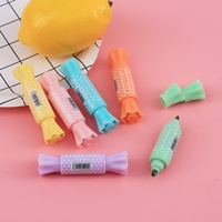 Ensemble de surligneurs non effaçables 6 couleurs avec marqueurs fluorescents aux couleurs bonbon pour étudiants créatifs (matériau PP)