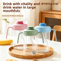 Nouvelle conception, biberon pour bébé sans BPA en PP, grande capacité, tasse d'apprentissage avec paille, col large de 60 mm, poignée