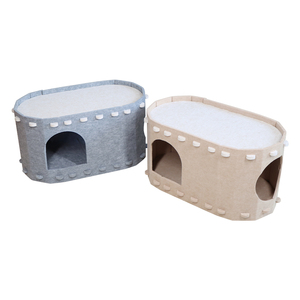 Giochi a 2 piani e casa per gatti addormentati <span class=keywords><strong>con</strong></span> soffice palline appese ai letti resistenti ai graffi in feltro Tunnel per gatti per animali domestici - Product Image 5