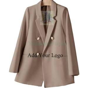 ठोस रंग v-गर्दन ऑफिशवेर ब्लेज़र स्ट्रीटवियर सुरुचिपूर्ण कोरा स्टाइल ब्लेज़र जैकेट 8 #2024 ब्लेज़र महिलाएं और आकार - Product Image 2