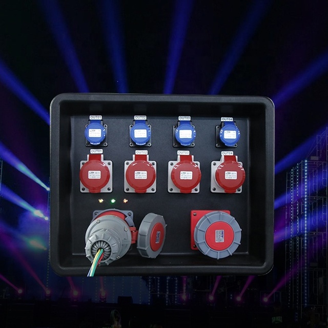 3 Phase Power Distributor Waterproof Output Distro Power Box Power Distribution Box for Lighting Audio Screen