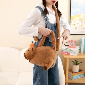 Children's Cartoon Capybara Plush Backpack New Style Zipper Closure Doll <strong>Bag</strong> Kids Satchel - Product Image 2