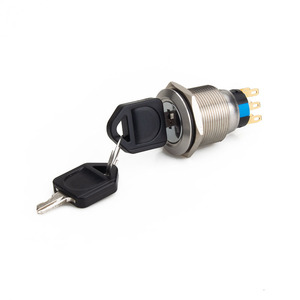 SHENGLEI 22mm impermeable IP65 interruptor de botón pulsador de aluminio llave <span class=keywords><strong>3</strong></span> posiciones 2NO 2NC 6 pines longitud personalizada 19mm 12V acero inoxidable - Product Image 3
