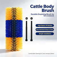 Brosse de toilettage industrielle fixe pour bovins, poils en nylon, manche en plastique, pour brossage intensif du corps du bétail