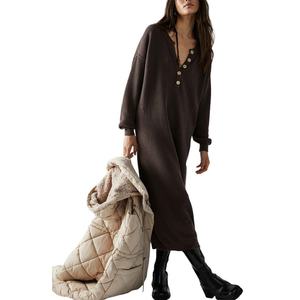 Robe pull en coton à manches longues, nouveau style automne-hiver - Product Image 2