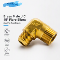 Raccord de tube en laiton YBSC3 1/8'' * 5/16'' mâle JIC 45 ° Raccord coudé à évasement fileté BSPT, adaptateur de quincaillerie marine pour yacht