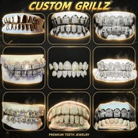 Heißer Verkauf: 925er Sterlingsilber Moissanit Grillz – 8er-Set für Herren, individuell anpassbar, Hip-Hop-Zahnschmuck, Iced Out, wasserdicht