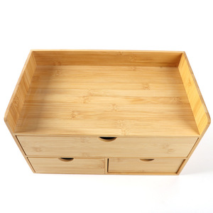 Bamboo storage <b>box</b>, wooden desktop cosmetic multi-drawer office wooden <b>small</b> storage cabinet organizer <b>box</b>, order now! - Product Image 2