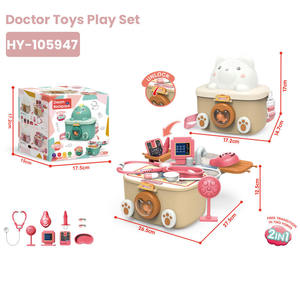 Sac à dos de rangement Lapin 4-en-1 : Ensemble de jeu d'imitation pour cuisine, docteur, maquillage et pâte à modeler, avec lumière et pulvérisation d'eau, cadeau pour enfants - Product Image 2
