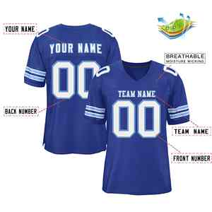 Custom Royal White-Light Blue Classic Style Authentic <b>Football</b> Jersey - Product Image 4