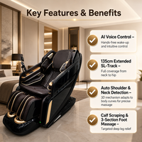 Fauteuil de massage premium 3D à gravité zéro pour le corps entier avec écran tactile TFT LCD et chauffage du dos pour la maison et le bureau, fauteuil de massage Shiatsu