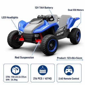 <span class=keywords><strong>Quad</strong></span> Elettrico per Bambini 12V in Plastica con Doppi Motori 550, Alimentato <span class=keywords><strong>a</strong></span> <span class=keywords><strong>Batteria</strong></span>, da Corsa Fuoristrada UTV - Product Image 3