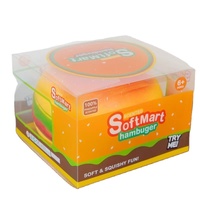Nouveautés 2026 : Jouet anti-stress géant en forme de hamburger, jouet squishy hamburger, boîte transparente en PVC, balles à presser